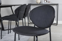 Spisestol Vault & Marina 2-pakk + Rektangulært spisebord 180 x 90 – svart
