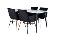Spisegruppe Jimmy & Petra rektangulær 150 x 90 – hvit og svart