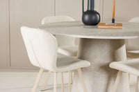 Spisegruppe Rund ⌀120 + spisestol 2-pakk – beige