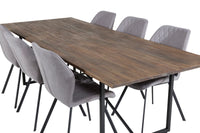 Spisestol Gemma & Padang 2-pakk + Spisebord 250 x 100 – grå og natur