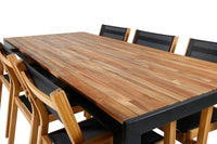 Spisestol Venice & Bois 2-pakk + Spisebord rektangulært 205 x 90 – natur