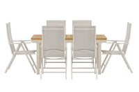 Spisestol Break & Panama 2-pakk + Rektangulært spisebord 160 x 90 – beige og natur