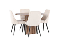 Spisegruppe Leone & Olivia rund 2-pakk ⌀110 – beige og brun