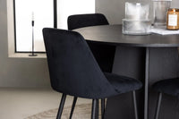 Spisegruppe Bootcut & Night rund ⌀110 + 2-pakk spisestoler – svart