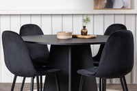 Spisestol Polar & Bootcut 2-pakk + Spisebord rundt ⌀110 – svart