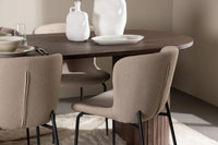 Spisestol Modesto & Härön 2-pakk + Spisebord ovalt 200 x 90 – beige og mocca