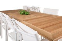 Spisestol Santorini & Panama 2-pakk + Rektangulært spisebord 160 x 90 – hvit