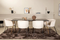 Spisegruppe Berit & Petra 190 x 90 – beige og svart