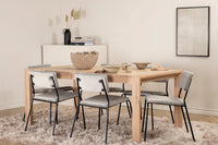 Spisegruppe Slider & Kenth rektangulær 170 x 95 med 2-pakk spisestoler – hvitkalket og grå