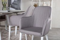 Spisebord Marina & Comfort rektangulært 180 x 90 + spisestol 2-pakk – grå