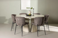 Spisestol Modesto & Sandvik 2-pakk + Spisebord ⌀140 – brun