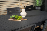 Spisestol Levels & Marbella 2-pakk + rektangulært spisebord 160 x 100 – svart