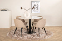 Spisegruppe Velvet & Estelle rund ⌀106 2-pakk – beige og hvit