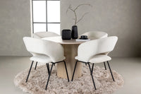 Spisegruppe rund ⌀110 2-pakk – hvitkalket og offwhite