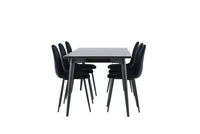 Spisestol 2-pakk + Rektangulært spisebord 230 x 85 – svart