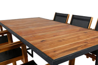 Spisestol Venice & ramme 2-pakk + rektangulært spisebord 200 × 100 – natur