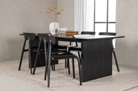Spisestol Ursholmen & Vail 2-pakk + Rektangulært spisebord 200 × 100 – svart