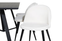 Spisebord Marina & Velvet 180 x 90 + 2-pakk spisestol – svart og krem