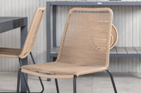 Spisestol Lindos & Marbella 2-pakk + spisebord rektangulært 160 x 100 – brun og svart