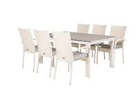 Spisebord Levels & Anna 160 x 100 + 2-pakk spisestol – hvit