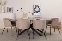 Spisegruppe Berit & Piazza 180 x 90 – beige og svart