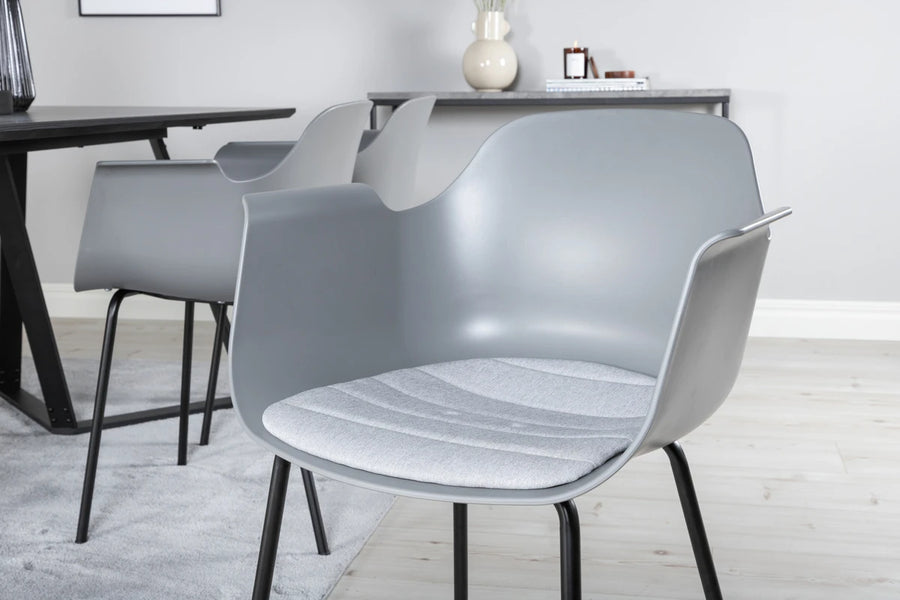 Spisegruppe Comfort & Marina 2-pakk 180 x 90 – grå og svart