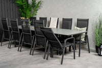 Spisebord Levels & Copacabana 229 × 100 + liggestol 2-pakk – svart