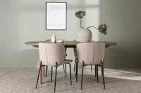 Spisestol Modesto & Andy 2-pakk – beige + Spisebord ovalt 180 x 90 – natur