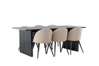Spisegruppe 2-pakk 200 × 100 – beige og svart