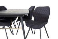 Spisebord Gold & Gemma 180 x 85 + spisestol 2-pakk – svart
