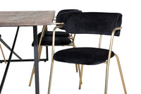 Spisegruppe Arrow & Padang spisestol 2-pakk + rektangulært spisebord 250 x 100 – svart og natur