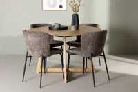 Spisestol Modesto & Yakidon 2-pakk + Spisebord rundt ⌀120 – brun