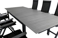 Posisjonsstol Albany & Levels 2-pakk + Spisebord 160 x 100 – svart