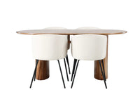 Spisegruppe Berit & Isolde + Ovalt 180 x 90 – beige og natur