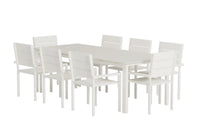 Spisestol Levels 2-pakk + rektangulært spisebord 229 × 100 – beige