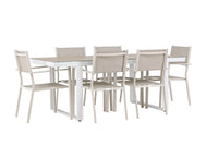 Spisegruppe Copacabana & Merlo 2-pakk 200 x 90 – beige og hvit