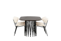 Spisegruppe 2-pakk oval 220 x 100 – hvit og mokka