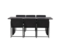 Spisestol 2-pakk + rektangulært spisebord 200 × 100 – svart