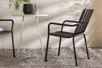 Spisestol Peking & Bacong 2-pakk + kafébord ⌀60 – svart og beige