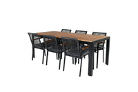 Spisegruppe Dallas & Bois 2-pakk rektangulært 205 x 90 – svart og natur