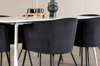 Spisegruppe Berit & Silar 180 x 90 – svart og hvit