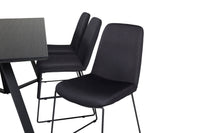 Spisestol 2-pakk + rektangulært spisebord 180 x 90 – svart