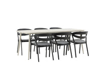 Spisegruppe Slit & Lina 200 x 90 – svart og beige