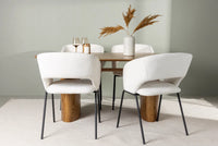 Spisestol Day & Isolde 2-pakk – off-white + Spisebord ovalt 180 x 90 – natur