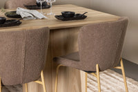 Spisestol Modesto & Olivia 2-pakk + spisebord 210 x 100 – brun og natur