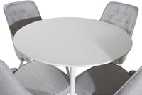 Spisegruppe Deluxe Rund ⌀100 2-pakk – hvit og lys grå