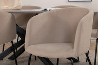 Spisegruppe Berit & Piazza 180 x 90 – beige og svart