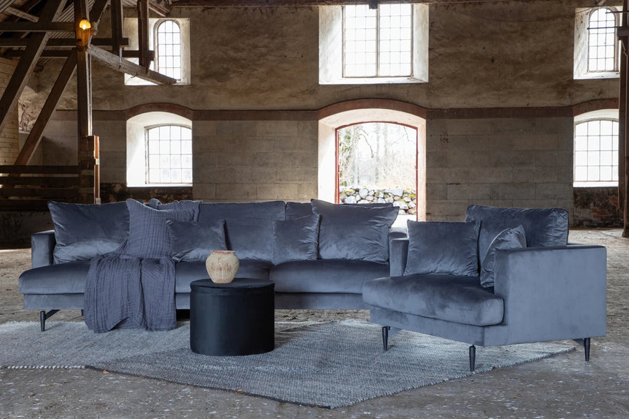 Sofa 3-seter Sofia – mørk grå