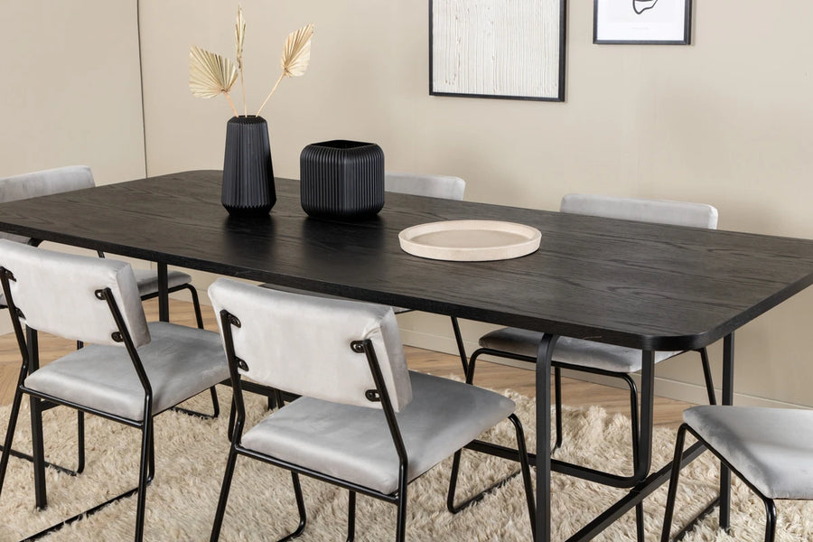 Spisegruppe Kenth & Uno 2-pakk 200 x 90 – grå og svart