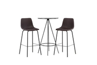 Barstol Alexi & Bistro 2-pakk + barbord ⌀60 – brun og svart